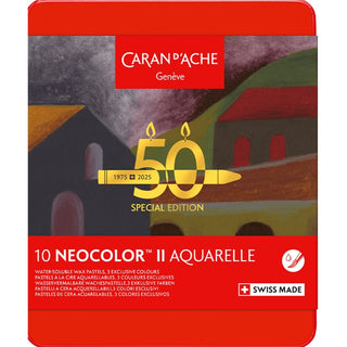 Caran d'Ache Neocolor II 10'lu Set Dark 50.Yıl (Metal Kutu)