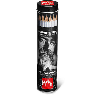 Caran d'Ache Grafwood Dereceli Kalem 15'li Set (metal silindir kutulu)