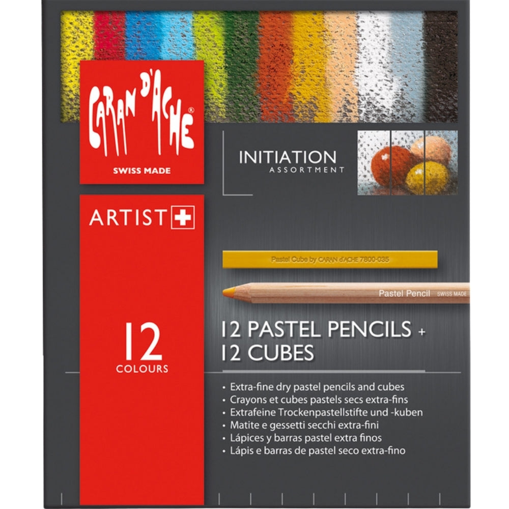Caran d'Ache Pastel Cube & Pastel Pencil Initiation 24'lü Set Başlangıç