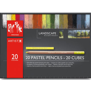 Caran d'Ache Pastel Cube & Pastel Pencil Landscape 40'lı Set Peyzaj