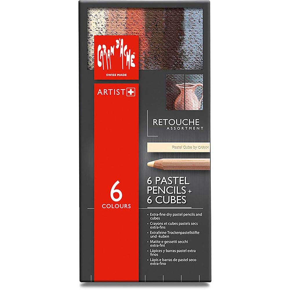 Caran d'Ache Pastel Cube & Pastel Pencil Retouche 12'li Set Rötuş