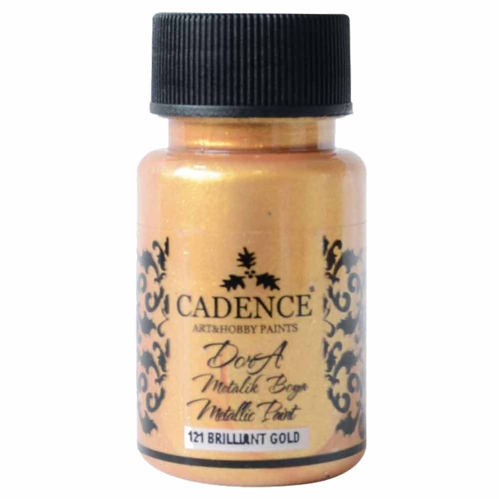 Cadence Dora Metalik Boya 50ml Brilliant Gold 121