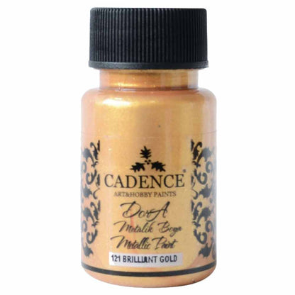 Cadence Dora Metalik Boya 50ml Brilliant Gold 121