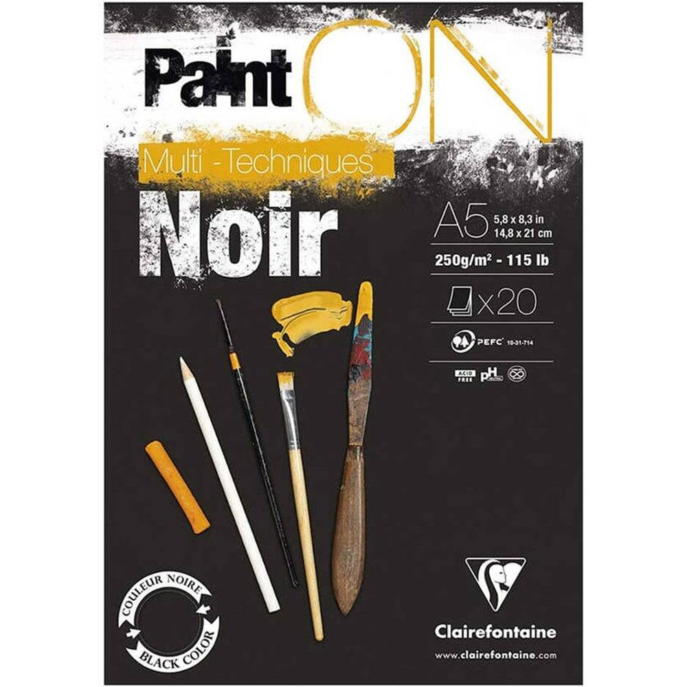 Clairefontaine Paint-On A Grain 250gr A5 20 Sayfa Siyah K.K.Y