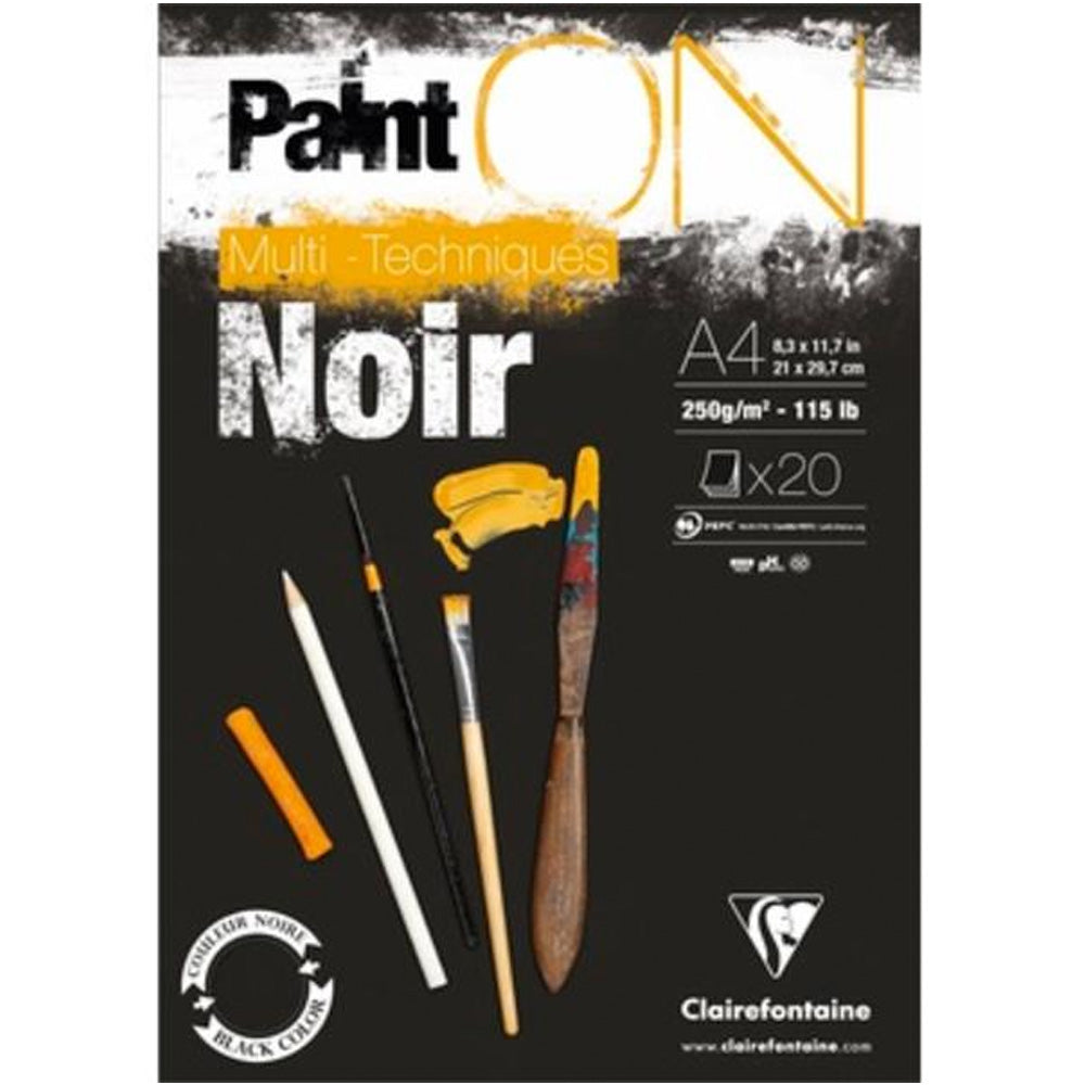 Clairefontaine Paint-On A Grain 250gr A4 20 Sayfa Siyah K.K.Y