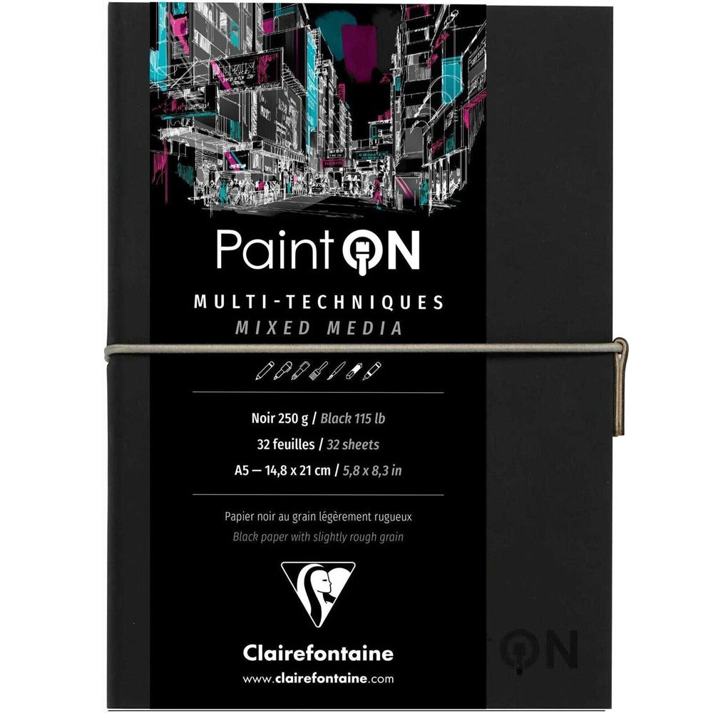 Clairefontaine Paint-On A Grain Sketch Book 250gr A5 32 Sayfa Siyah