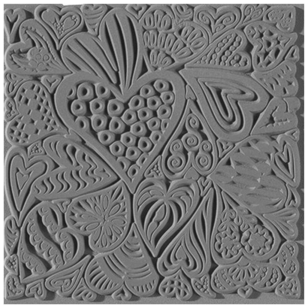 Cernit Silikon Desen Kalıbı Texture Plate Hearts 9x9cm