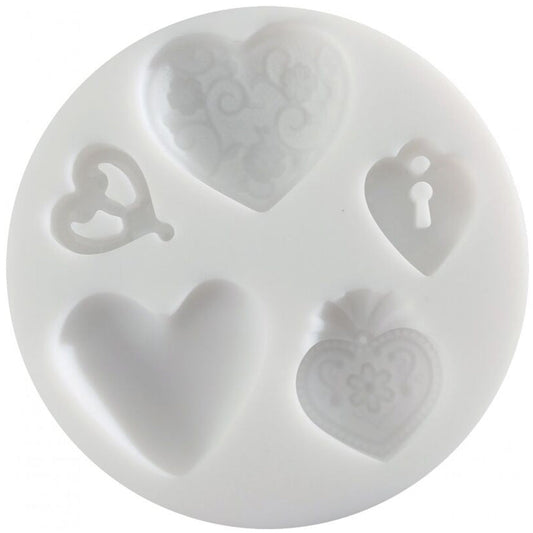 Cernit Silikon Desen Kalıbı Sılıcone Mould Hearts