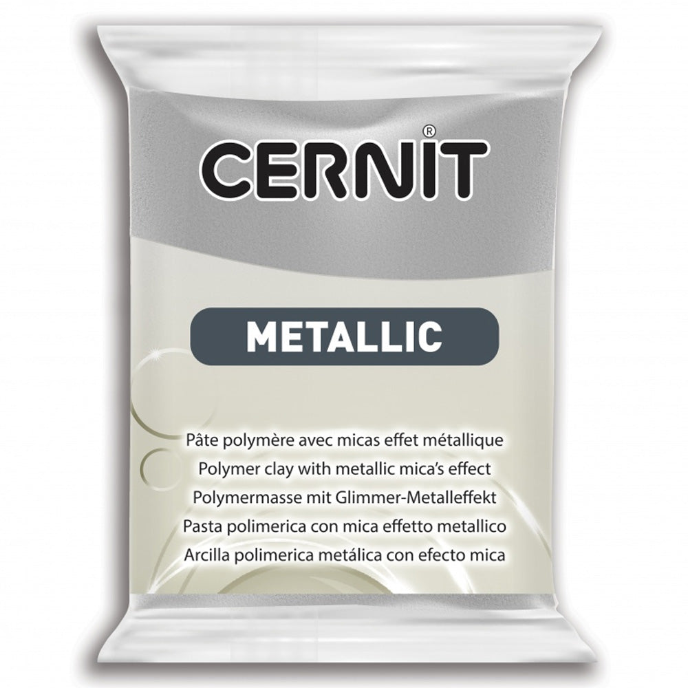 Cernit Metalik Polimer Kil 56gr Silver 080