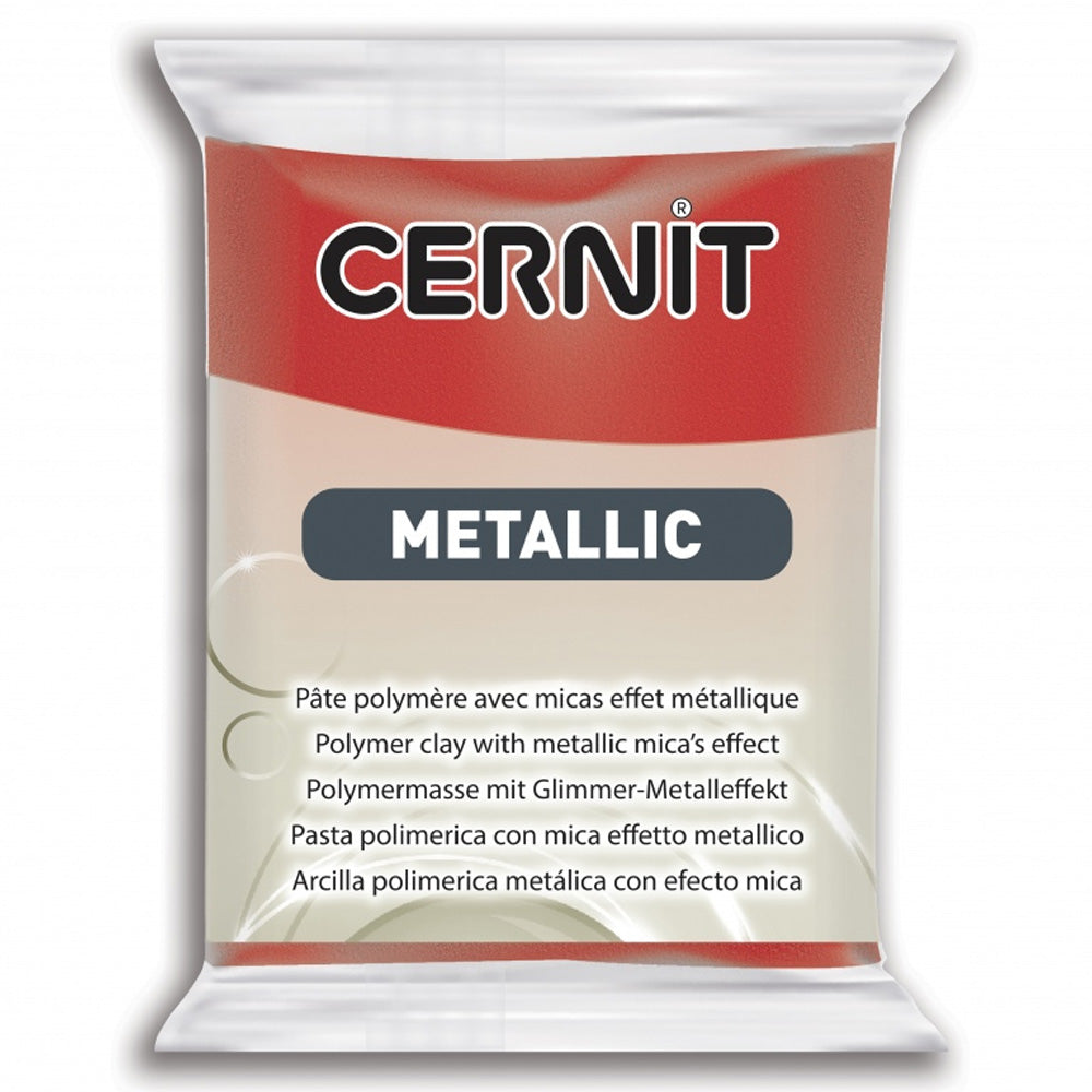 Cernit Metalik Polimer Kil 56gr Red 400