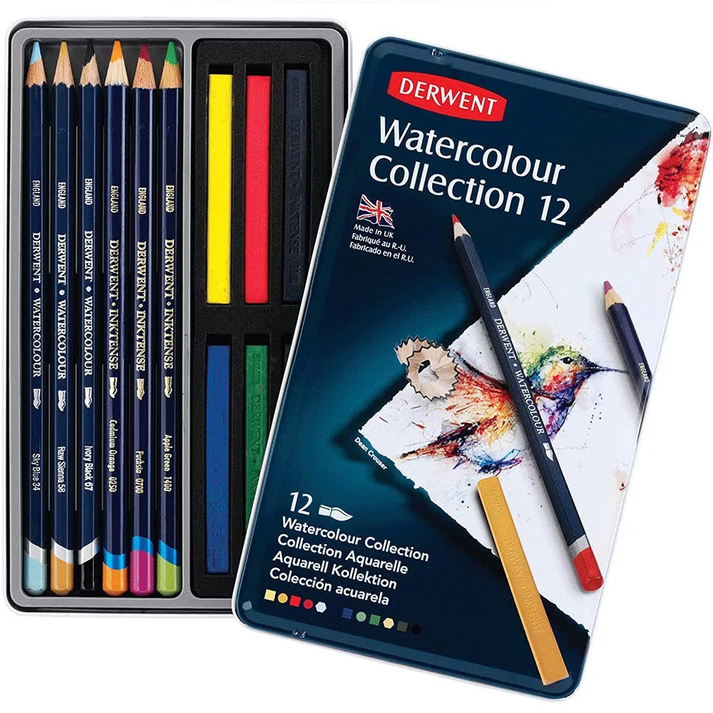 Derwent Watercolour Collection 12'li Teneke Kutu