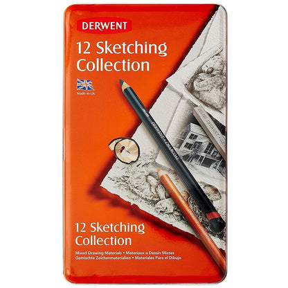 Derwent Sketching Collection 12'li Teneke Kutu