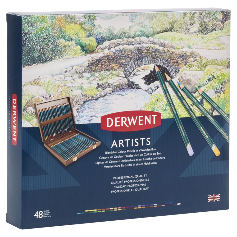 Derwent Artists Pencil 48'li Ahşap Kutu (Kuru Boya Kalemi)