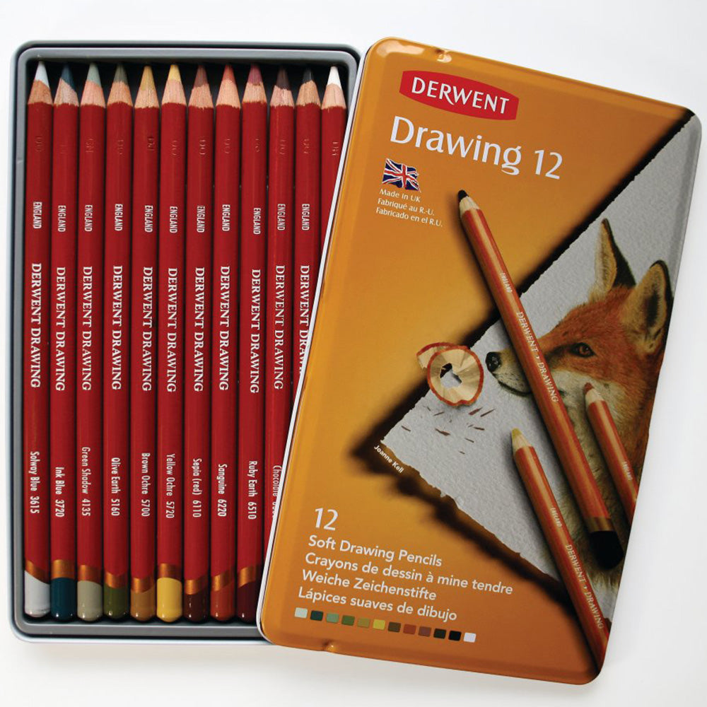 Derwent Drawing Pencil 12'li Teneke Kutu (Çizim Kalemi)