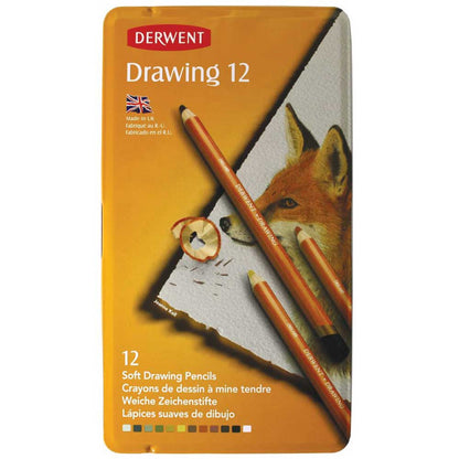 Derwent Drawing Pencil 12'li Teneke Kutu (Çizim Kalemi)