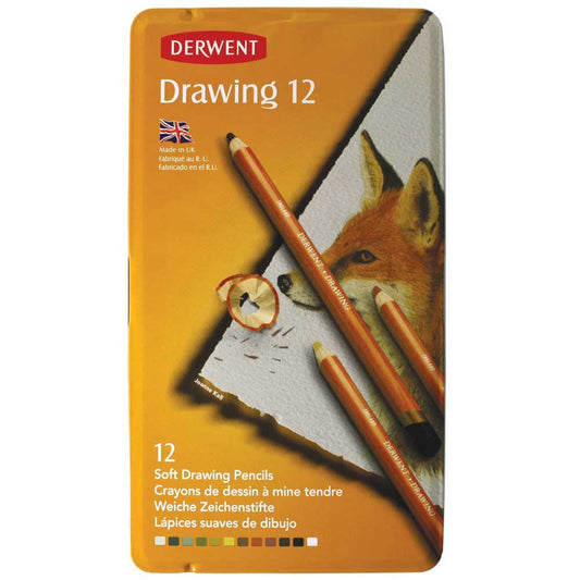 Derwent Drawing Pencil 12'li Teneke Kutu (Çizim Kalemi)