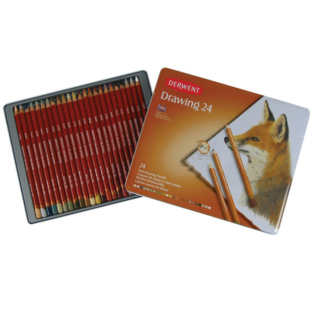 Derwent Drawing Pencil 24'lü Teneke Kutu (Çizim Kalemi)