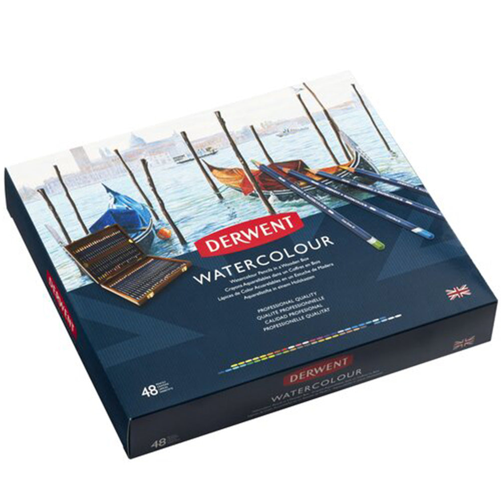Derwent Watercolour Pencil 48'li Ahşap Kutu