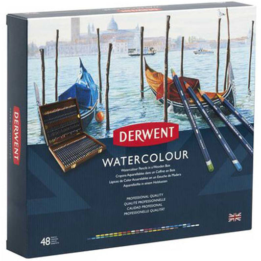 Derwent Watercolour Pencil 48'li Ahşap Kutu