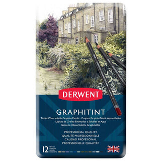 Derwent Graphitint Pencil 12'li Teneke Kutu (Renkli Grafit Kalem)