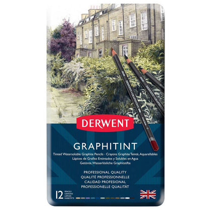 Derwent Graphitint Pencil 12'li Teneke Kutu (Renkli Grafit Kalem)