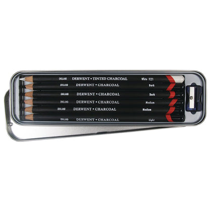 Derwent Charcoal Pencil 6'lı Teneke Kutu