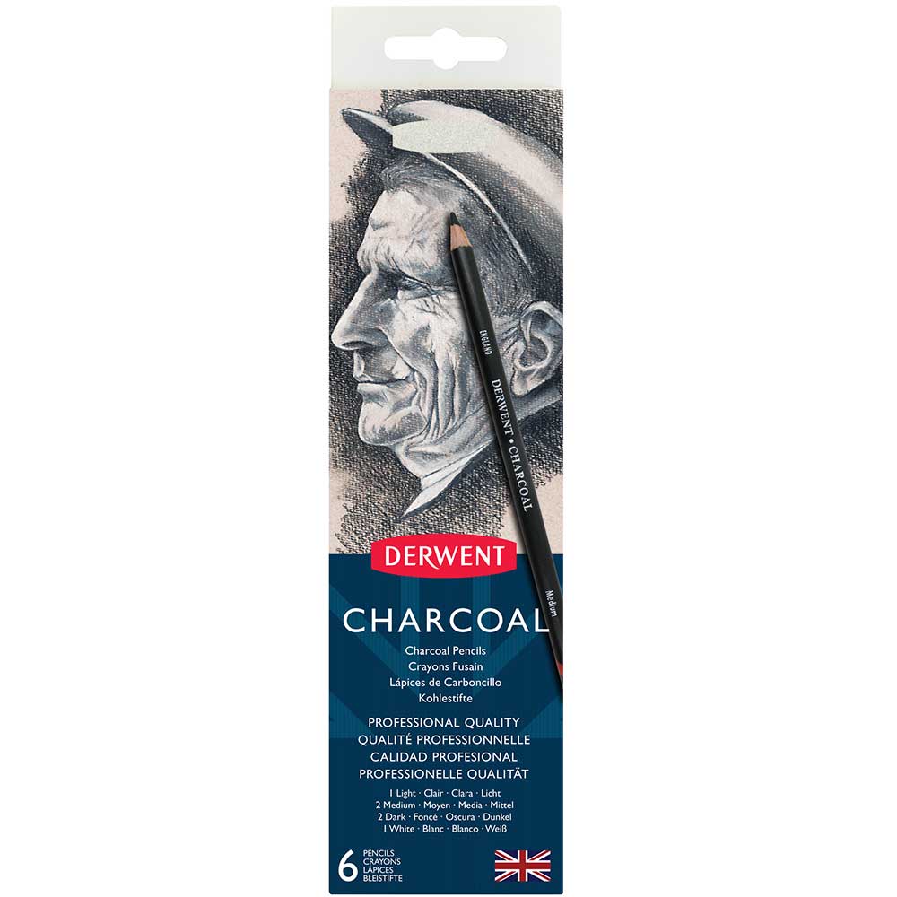 Derwent Charcoal Pencil 6'lı Teneke Kutu