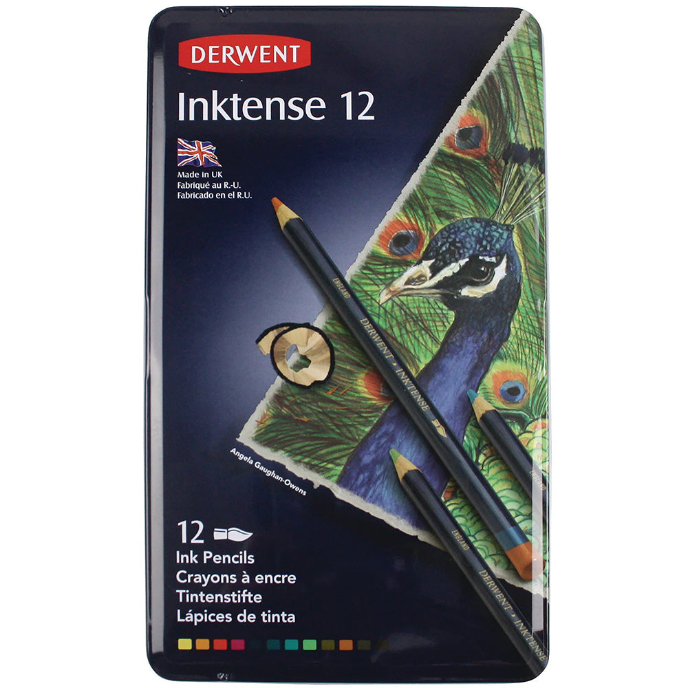 Derwent Inktense Pencil 12'li Teneke Kutu (Mürekkep Kalemi)