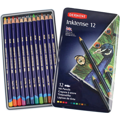 Derwent Inktense Pencil 12'li Teneke Kutu (Mürekkep Kalemi)
