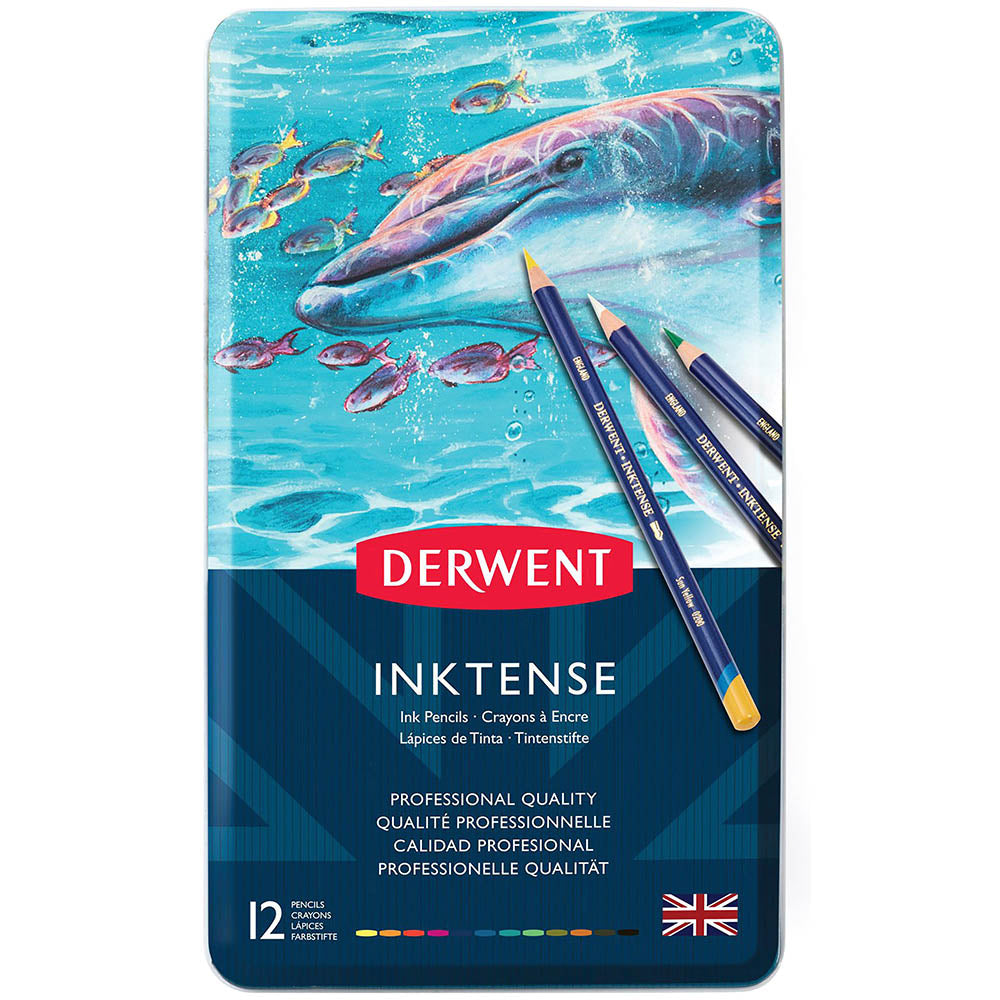 Derwent Inktense Pencil 12'li Teneke Kutu (Mürekkep Kalemi)