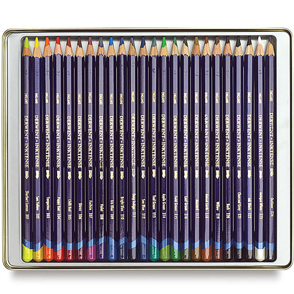 Derwent Inktense Pencil 24'lü Teneke Kutu (Mürekkep Kalemi)