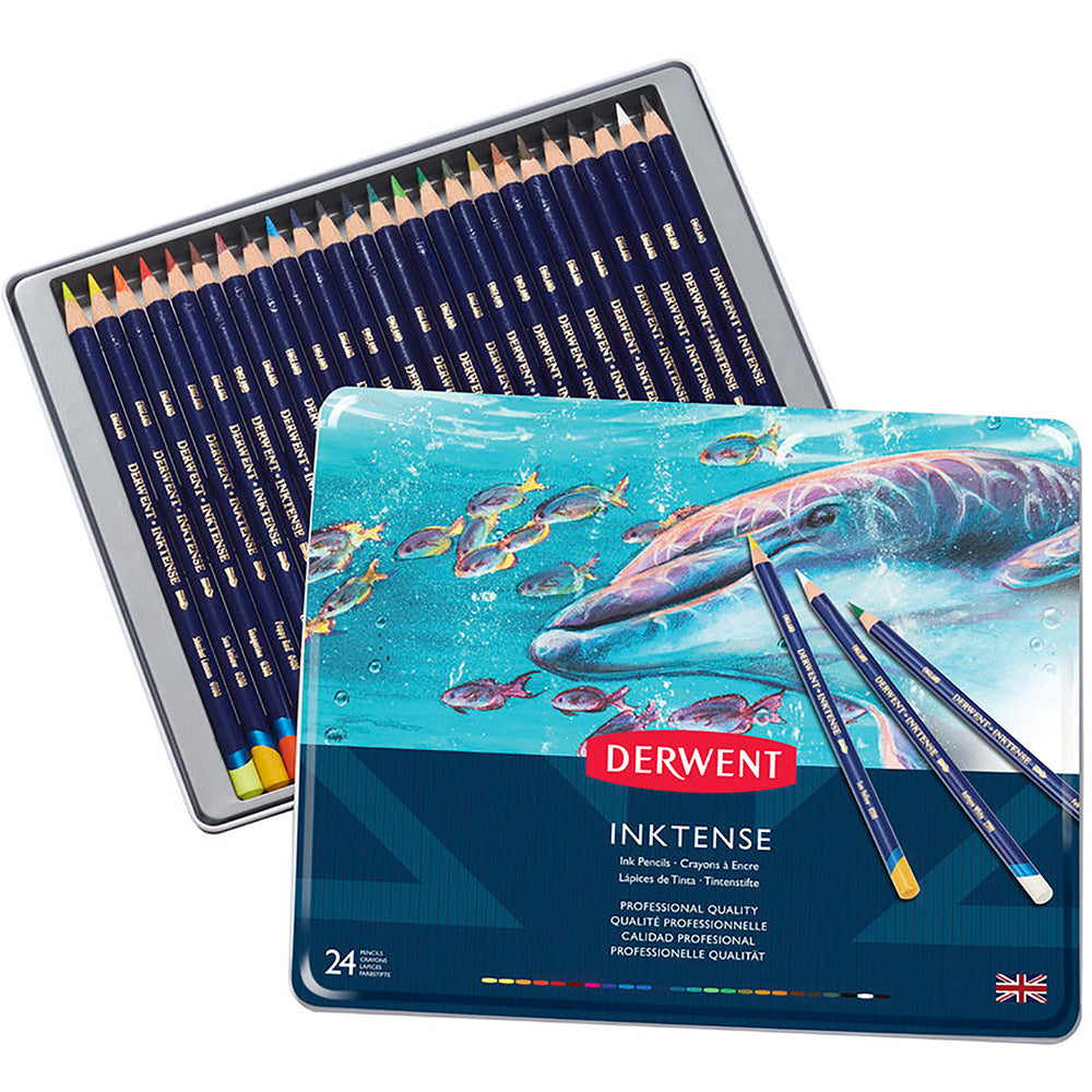 Derwent Inktense Pencil 24'lü Teneke Kutu (Mürekkep Kalemi)
