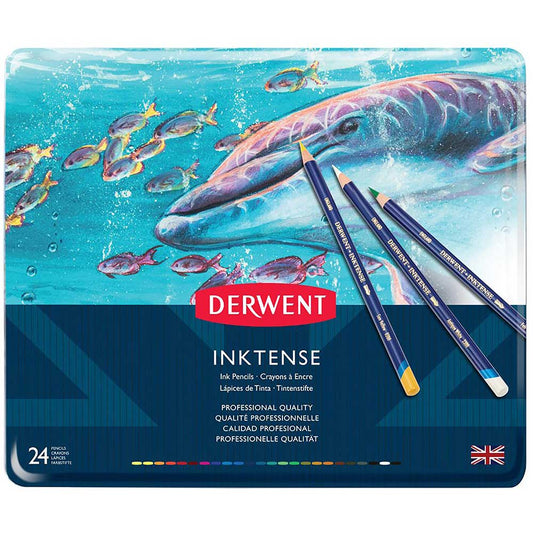Derwent Inktense Pencil 24'lü Teneke Kutu (Mürekkep Kalemi)