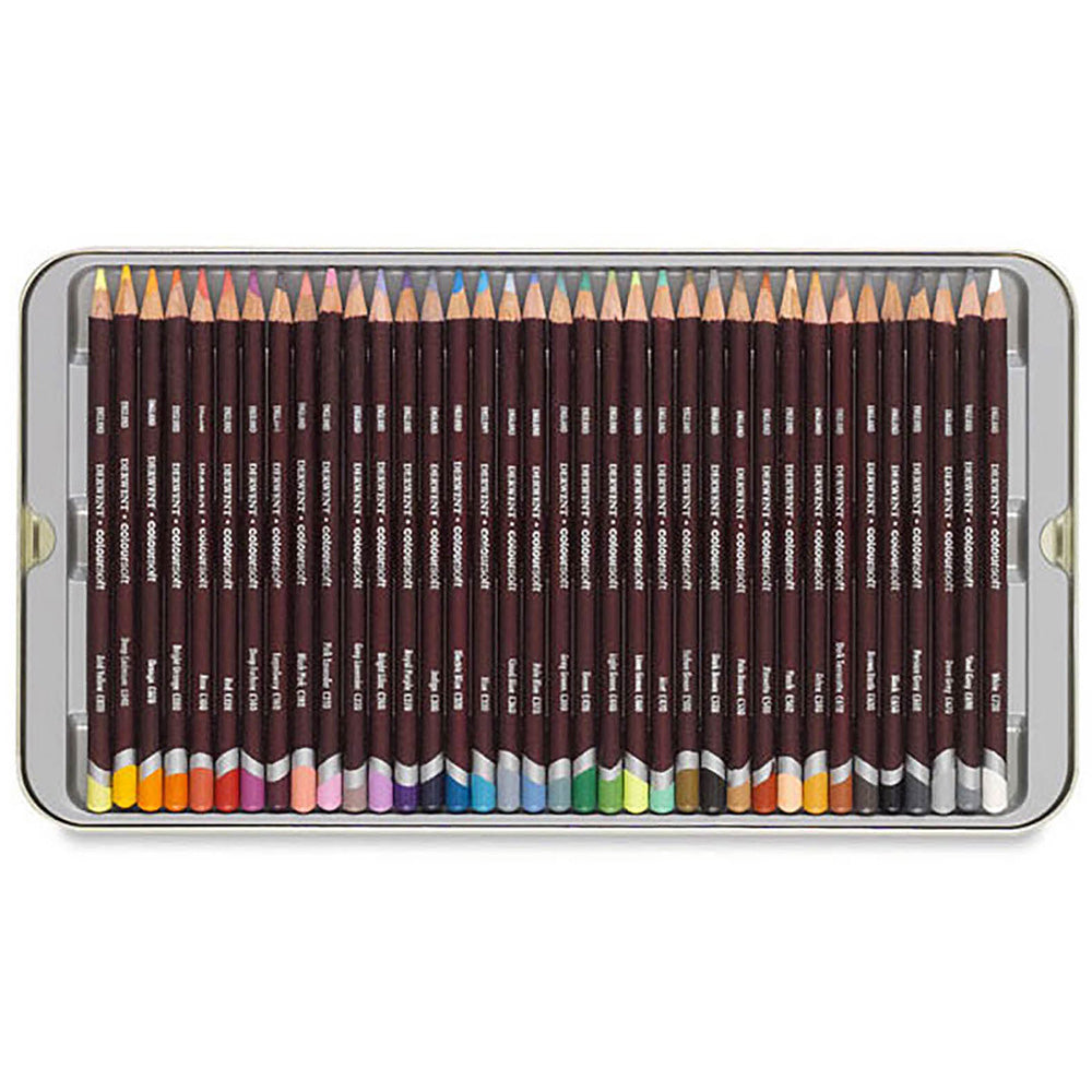 Derwent Coloursoft Pencil 36'li Teneke Kutu (Yumuşak Kuru Boya Kalemi)