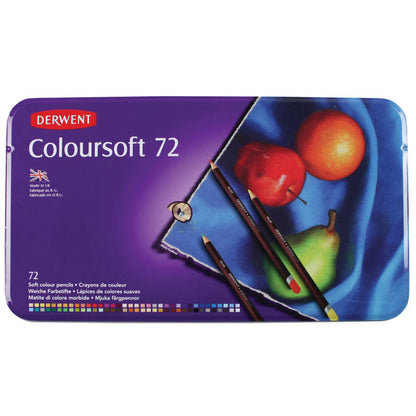 Derwent Coloursoft Pencil 72'li Teneke Kutu (Yumuşak Kuru Boya Kalemi)