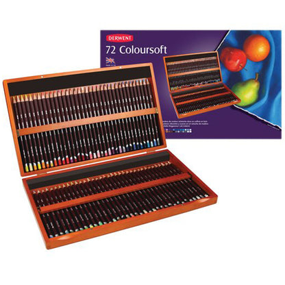 Derwent Coloursoft Pencil 72'li Ahşap Kutu (Yumuşak Kuru Boya Kalemi)