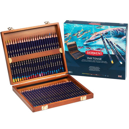 Derwent Inktense Pencil 48'li Ahşap Kutu (Mürekkep Kalemi)