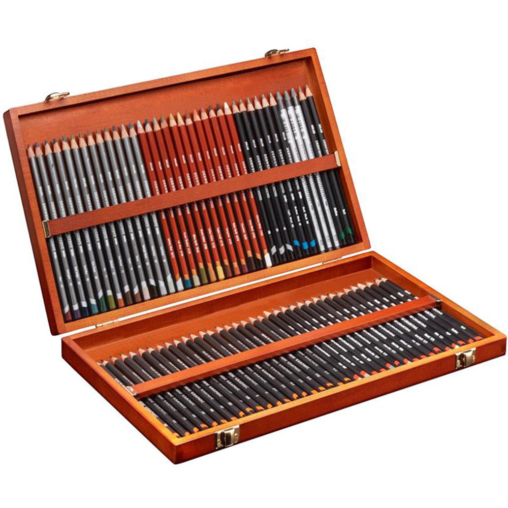 Derwent Sketching Collection 72'li Ahşap Kutu (Çizim ve Sketch Kalem Seti)