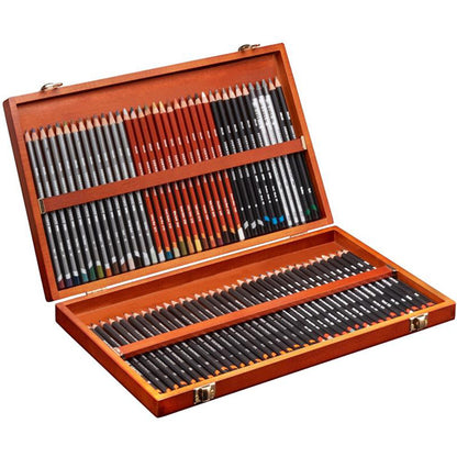 Derwent Sketching Collection 72'li Ahşap Kutu (Çizim ve Sketch Kalem Seti)