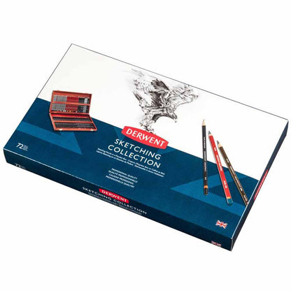 Derwent Sketching Collection 72'li Ahşap Kutu (Çizim ve Sketch Kalem Seti)