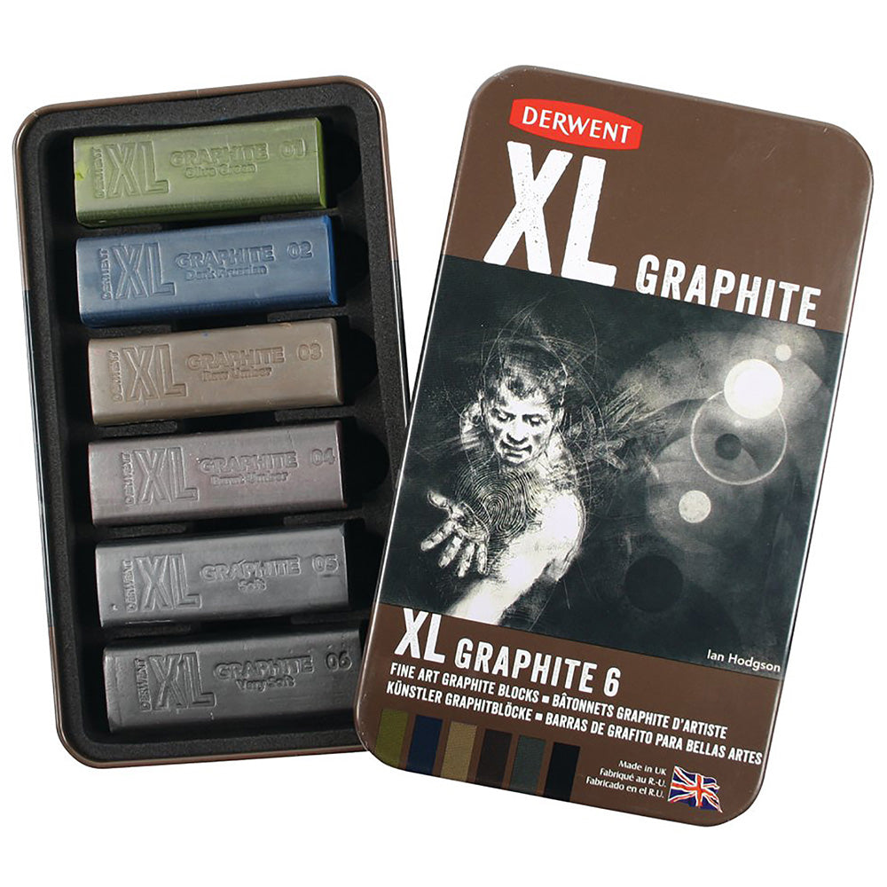 Derwent XL Graphite Blocks 6'lı Teneke Kutu