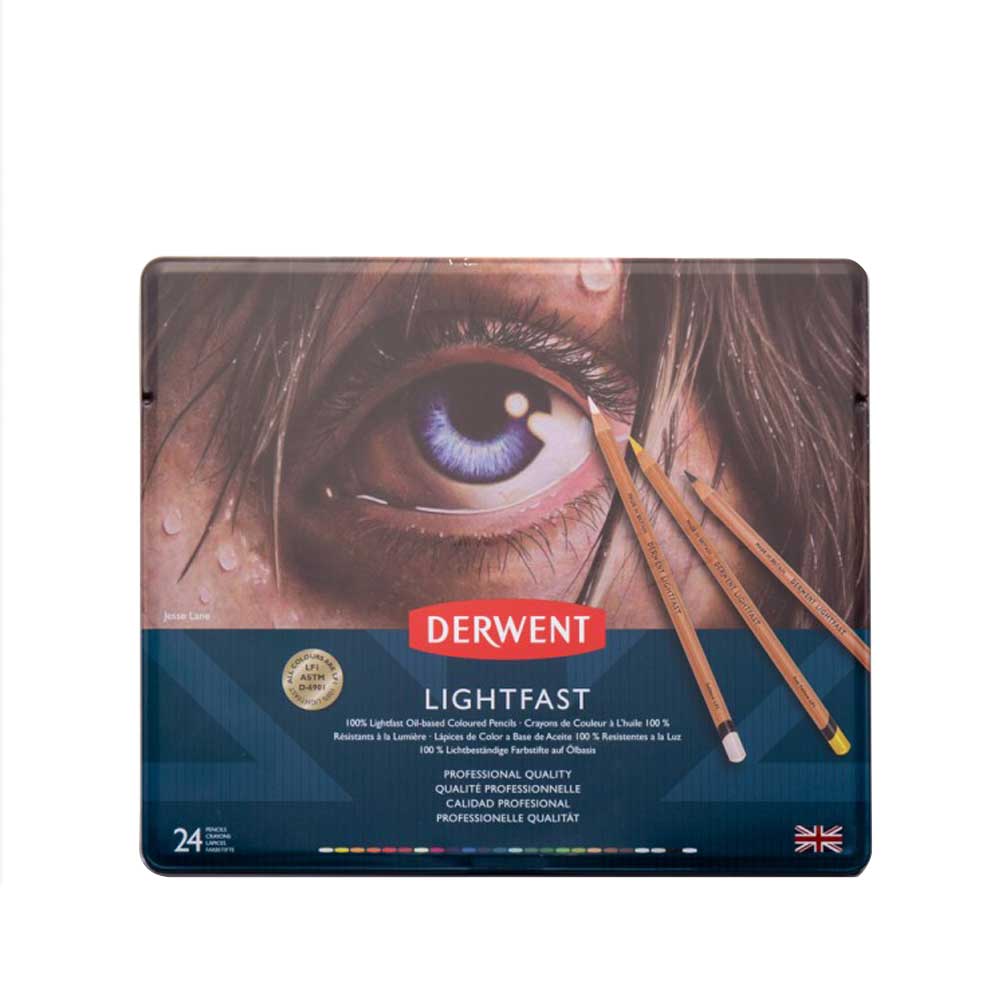Derwent Lightfast Kuruboya Kalem 24'lü Teneke Kutu