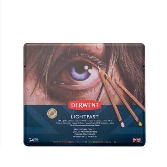 Derwent Lightfast Kuruboya Kalem 24'lü Teneke Kutu