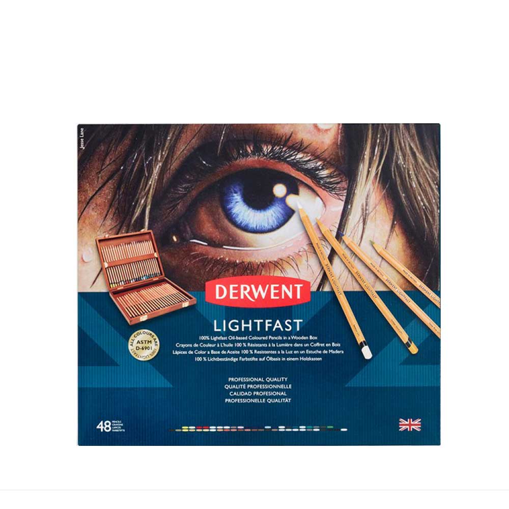 Derwent Lightfast Kuruboya Kalem 48'li Ahşap Kutu