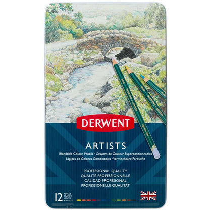 Derwent Artists Pencil 12'li Teneke Kutu (Kuru Boya Kalemi)