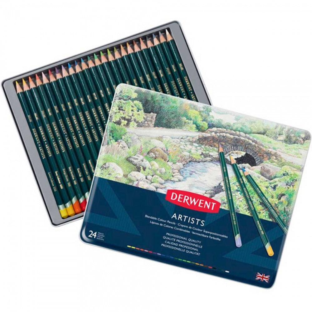 Derwent Artists Pencil 24'lü Teneke Kutu (Kuru Boya Kalemi)