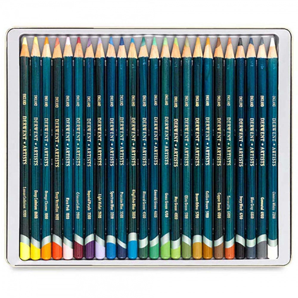 Derwent Artists Pencil 24'lü Teneke Kutu (Kuru Boya Kalemi)