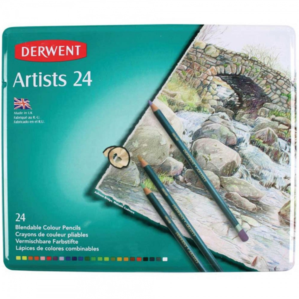 Derwent Artists Pencil 24'lü Teneke Kutu (Kuru Boya Kalemi)