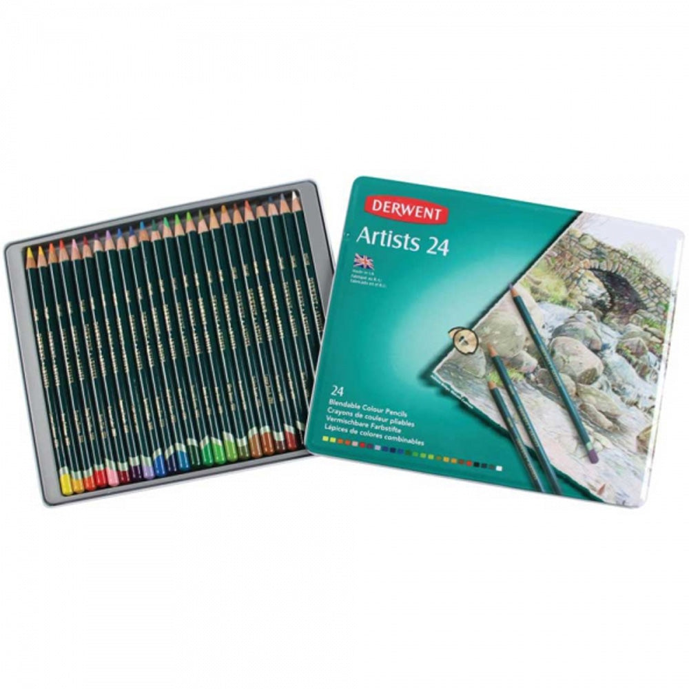 Derwent Artists Pencil 24'lü Teneke Kutu (Kuru Boya Kalemi)
