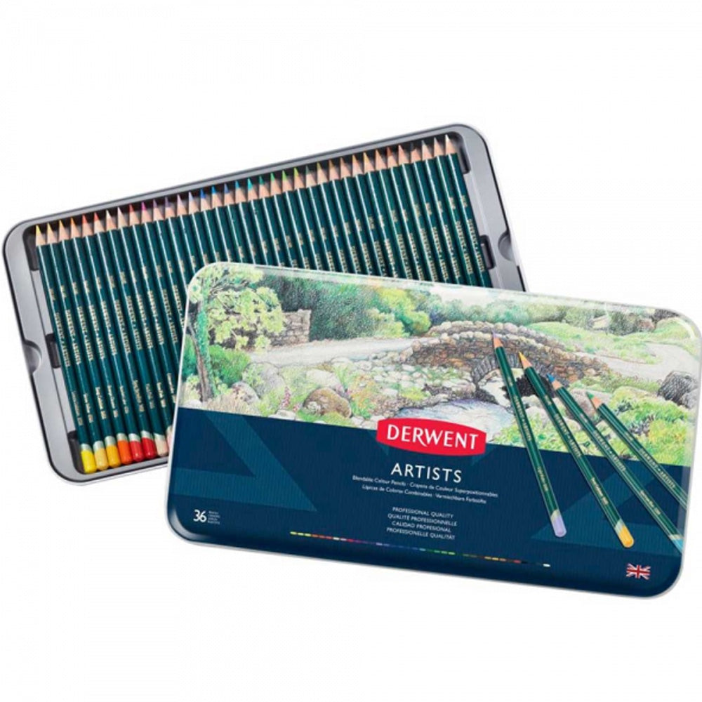 Derwent Artists Pencil 36'li Teneke Kutu (Kuru Boya Kalemi)